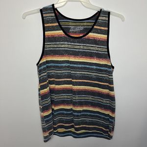 Brooklyn Cloth Mens Striped Tank Top Medium Colorful Sleeveless Scoop Neck VGCon